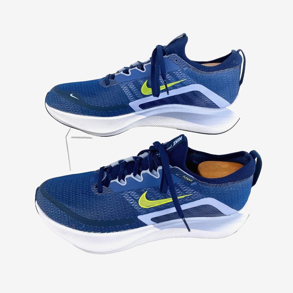 Nike Running Sneakers Womens 10.5 Zoom Fly 4 Navy Bolt Flyknit 42.5 Tennis Shoes
